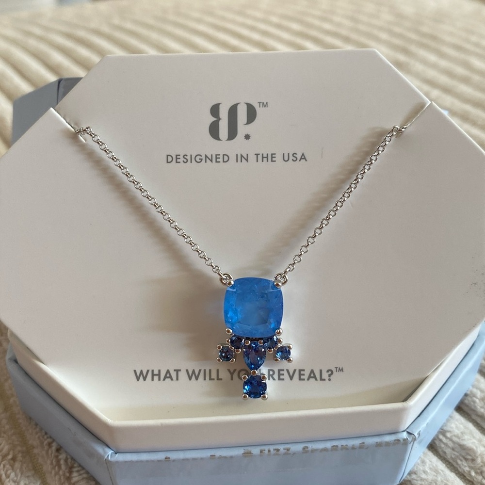 Bomb Party Ocean Blue Quartz Necklace